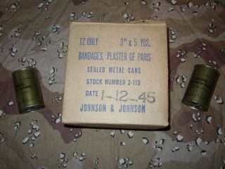 Bandages Wwii 1945 Plaster In A Can Collectable 1 Case Of 12 Cans