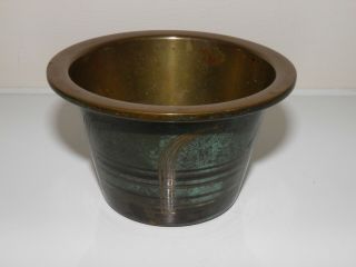 Wmf Ikora Bronzed Metal Pot.  Patina.