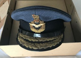 British Raf Royal Air Force Marshall General Visor Hat N/box Hobson London