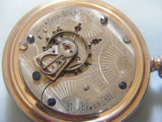 Rockford 15j 18s Grade 43 Extra Pocket Watch 242945 Runs Gf Case