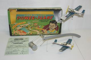 Masudaya Mt Modern Toys Japan Tin Battery Op Loop Loop Power Plane Beechcraft Ob