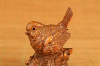 Chinese old boxwood hand carved bird statue figure netsuke collectable 4