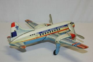 Rare German Tippco Tin Battery Op Wind Up World Airlines Airplane VG Must L@@K 4