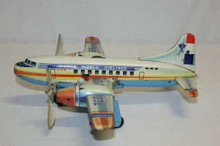 Rare German Tippco Tin Battery Op Wind Up World Airlines Airplane VG Must L@@K 5