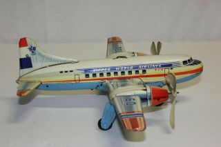 Rare German Tippco Tin Battery Op Wind Up World Airlines Airplane VG Must L@@K 6