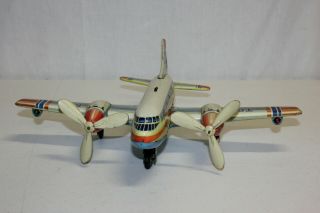 Rare German Tippco Tin Battery Op Wind Up World Airlines Airplane VG Must L@@K 7