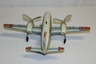 Rare German Tippco Tin Battery Op Wind Up World Airlines Airplane VG Must L@@K 8