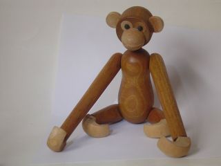 Vintage Mid Century Wood Monkey Modern Bojesen Style Hanging Figure