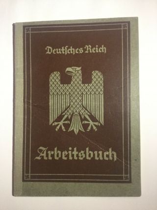 - Rare - Ww2 Deutsches Reich Arbeitsbuch - 1939 (work Document)