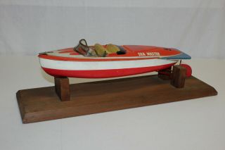Rare Vintage Hadson Japan Tin Battery Op Sea Master Speed Racing Boat Vg L@@k