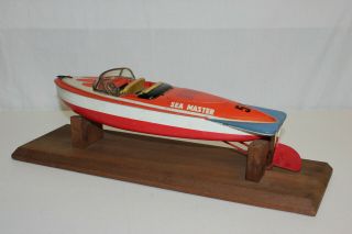 Rare Vintage Hadson Japan Tin Battery Op Sea Master Speed Racing Boat VG L@@K 3