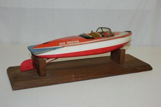 Rare Vintage Hadson Japan Tin Battery Op Sea Master Speed Racing Boat VG L@@K 4