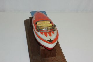 Rare Vintage Hadson Japan Tin Battery Op Sea Master Speed Racing Boat VG L@@K 5