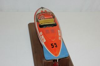 Rare Vintage Hadson Japan Tin Battery Op Sea Master Speed Racing Boat VG L@@K 6