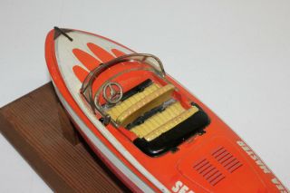 Rare Vintage Hadson Japan Tin Battery Op Sea Master Speed Racing Boat VG L@@K 7