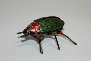 Antique German Lehmann 431 Tin Litho Wind Up Flapping Beetle Bug Ex Must L@@k