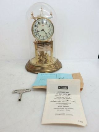 Kundo 400 Day West German Clock W/ Glass Dome Parts/repair