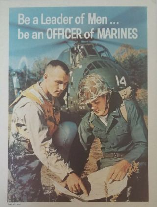 Vietnam Era Usmc Poster - Be A Leader Of Men - Be An Officer Of Marines