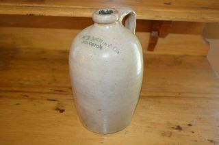Antique W R Mcrae Co.  Kingston Stoneware Crock Handled Vintage