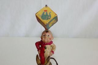 Scarce Kuramochi CK Japan Wind Up Tin & Celluloid Circus Clown Riding Donkey VG 7