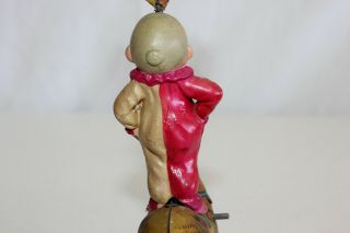 Scarce Kuramochi CK Japan Wind Up Tin & Celluloid Circus Clown Riding Donkey VG 8