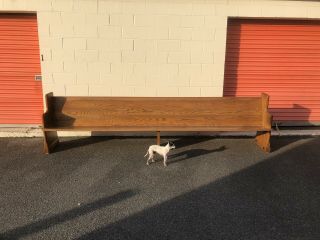 12 Ft Solid Oak Church Pew Bench For Front Porch Hallway Entryway Very Long