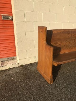 12 Ft Solid Oak Church Pew Bench For Front Porch Hallway Entryway Very Long 2
