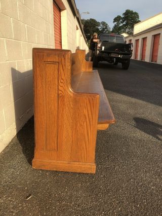 12 Ft Solid Oak Church Pew Bench For Front Porch Hallway Entryway Very Long 3