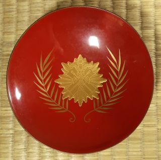 Lacquer Sake Cup / Japanese Army / Order Of The Golden Kite / C.  1905