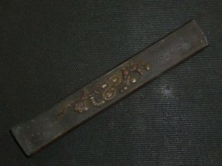 Flower Koduka Of Katana (sword) : Edo : 3.  8 × 0.  6 " 30g