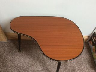 Vintage Retro Mid 20th Century Kidney Shaped Side Table With Dansette Legs VGC 2