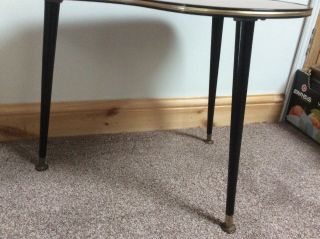 Vintage Retro Mid 20th Century Kidney Shaped Side Table With Dansette Legs VGC 3