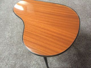 Vintage Retro Mid 20th Century Kidney Shaped Side Table With Dansette Legs VGC 6