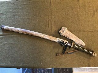 WW2 Japanese Samurai Sword With Scabbard - Combat Vet Battlefield Pick Up 2