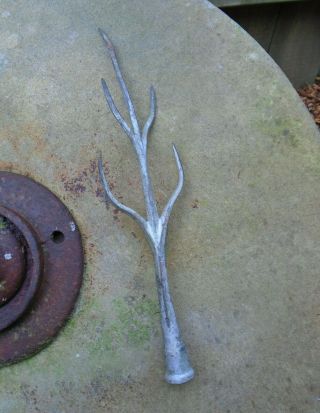 Vintage WEATHERVANE FINIAL Lightning Rod,  5 Point Thistle,  Twig BranchTopper Tip 2