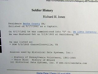128th Pennsylvania Infantry Captain Richard H.  Jones cdv photograph 5