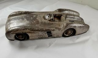 Vintage Tin Toy Mercedes Race Car Made In W.  Germany 10 3/4 " Long As - Is