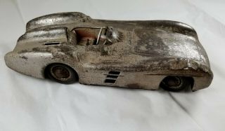 Vintage Tin Toy Mercedes Race Car Made in W.  Germany 10 3/4 