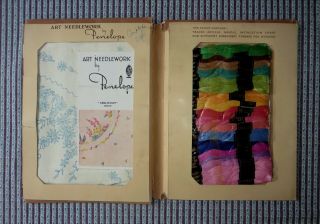 Vintage Penelope Linen Tablecloth Complete Set To Hand Embroider