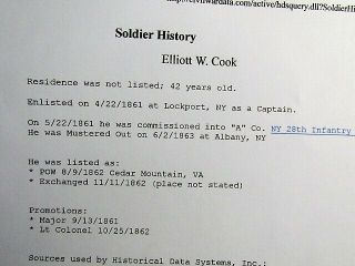 28th York Infantry Lt.  Colonel Elliott W.  Cook cdv photograph 5