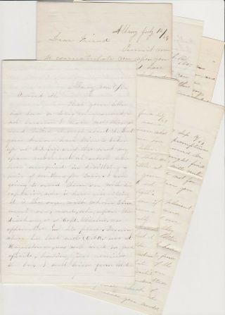Civil War Correspondence Albany Ny To Soldier 6 Letters 44,  Pgs Great Content