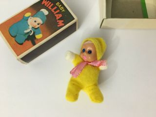 Vintage Baby William Matchbox Doll Yellow Beanie 2