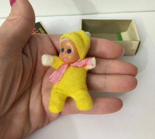 Vintage Baby William Matchbox Doll Yellow Beanie 3