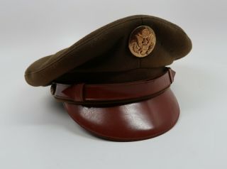Ww2 Us Enlisted Visor Cap Uniform Hat Army Air Force Crusher Soldier Corp Usaf
