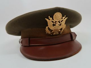 WWII US Army military uniform dress USAF visor cap hat Officer Air Force Corp 3