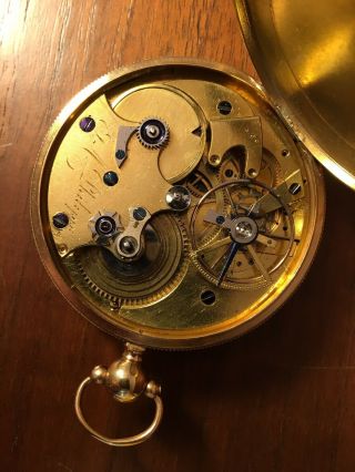 VERY RARE Ca.  1800 - 18 K GOLD WATCH WITH - FUSEE - AND - LEPINE TYPE MOVEMENT 2