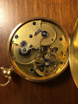 VERY RARE Ca.  1800 - 18 K GOLD WATCH WITH - FUSEE - AND - LEPINE TYPE MOVEMENT 3