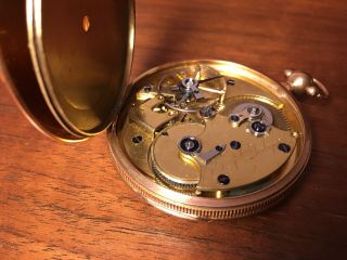 VERY RARE Ca.  1800 - 18 K GOLD WATCH WITH - FUSEE - AND - LEPINE TYPE MOVEMENT 6