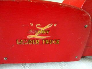 1942 - WWII - BUDDY L - WOODEN HOOK & LADDER FIRE TRUCK - 20 