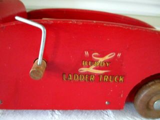 1942 - WWII - BUDDY L - WOODEN HOOK & LADDER FIRE TRUCK - 20 